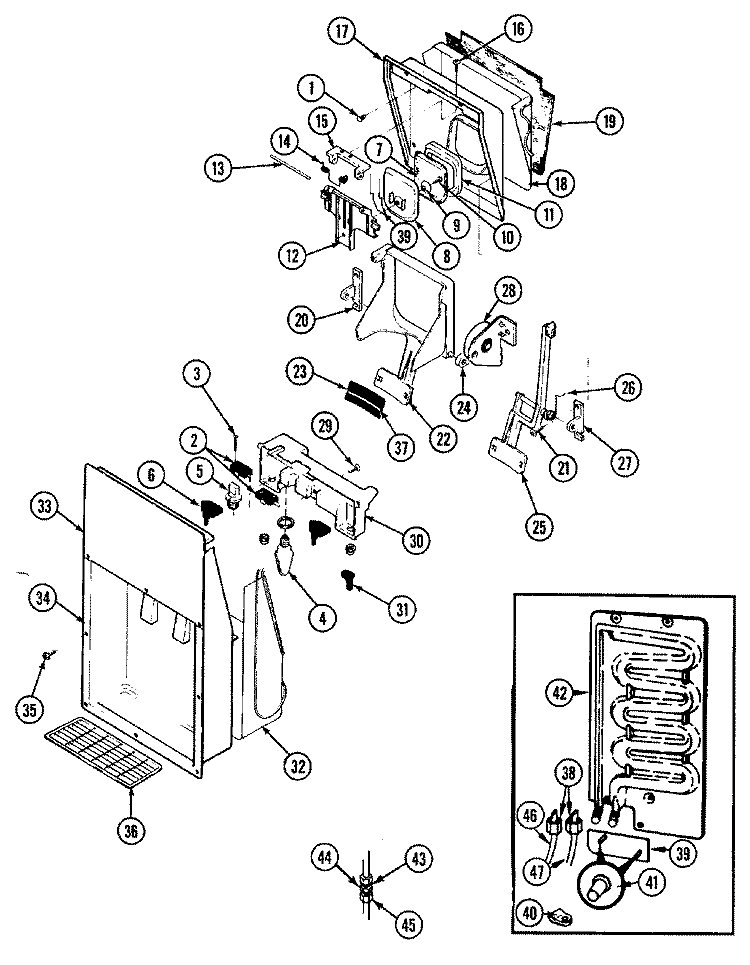 ICE & WATER DISPENSER Diagram and Parts List for RB234RDA DG86A Admiral Refrigerator