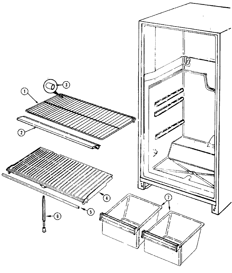 SHELVES & ACCESSORIES Diagram and Parts List for GNT17M4XA CF22A Admiral Refrigerator
