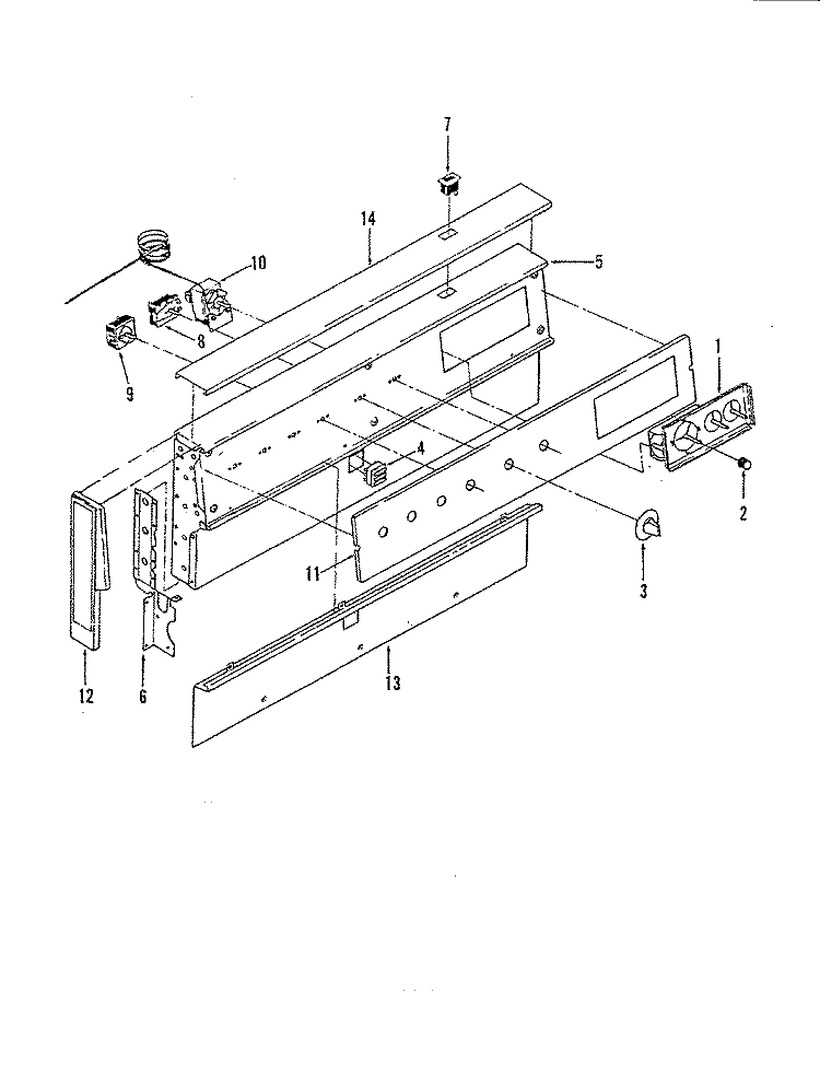 CONTROL PANEL Diagram and Parts List for 38FB-3EX-ON  Magic Chef Range