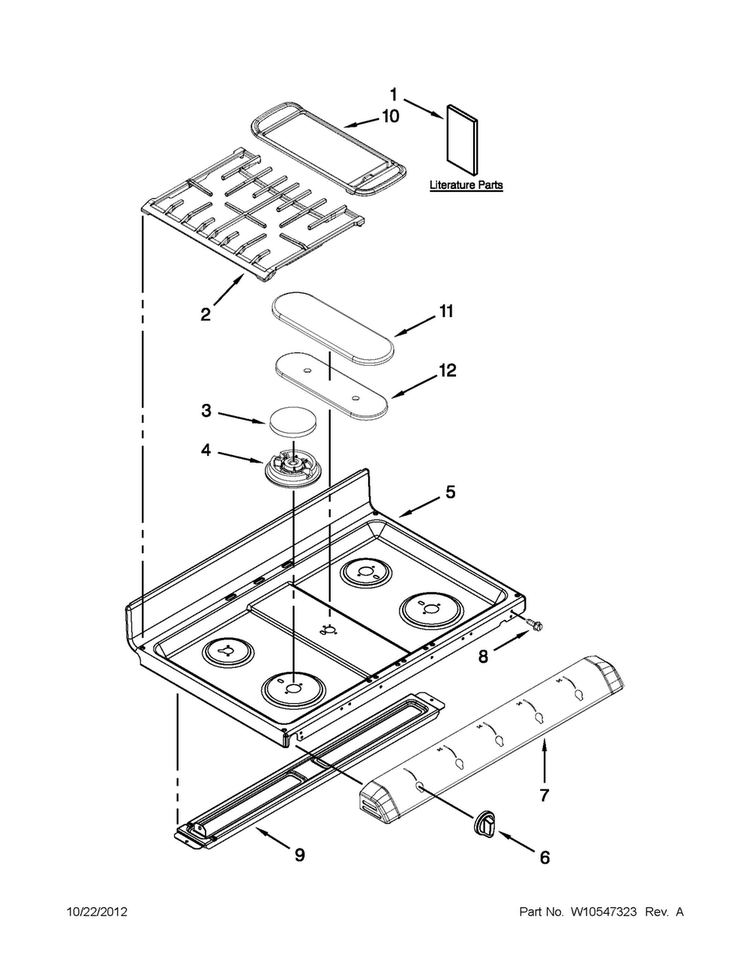 Cooktop Parts Diagram and Parts List for MGT8885XB03  Maytag Range