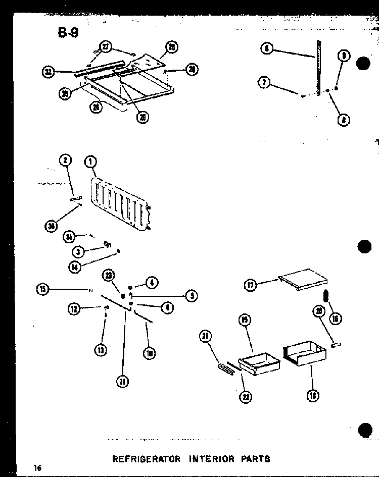 Refrigerator Interior Parts Diagram and Parts List for SRI19E-C-P74870-5WC  Amana Refrigerator