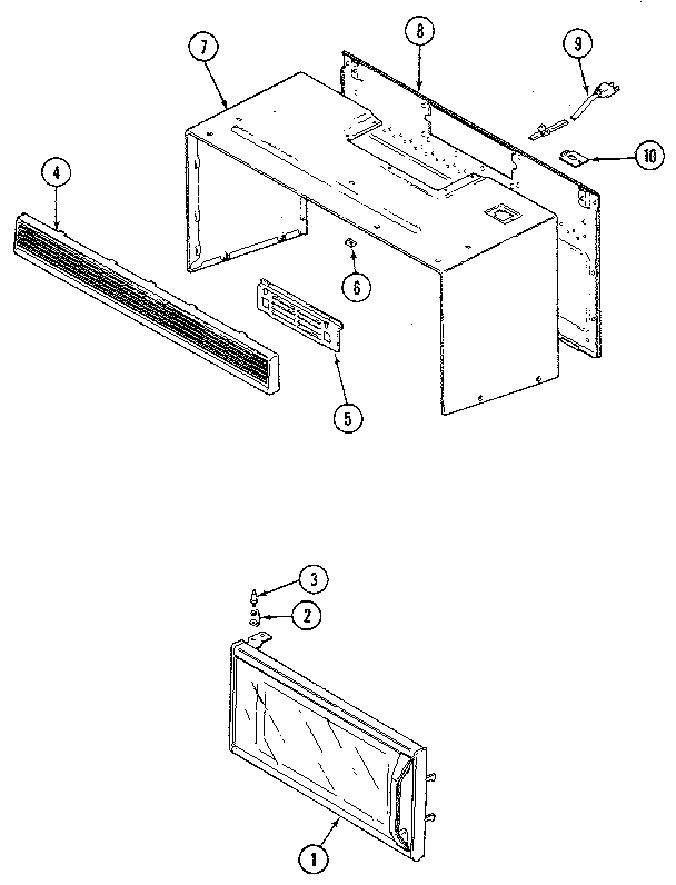 Door And Body Diagram and Parts List for M436  Jenn-Air Microwave