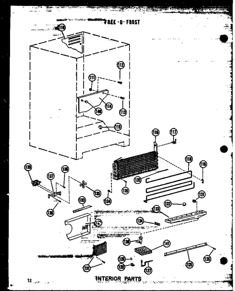 Section 7 Diagram and Parts List for UF16W P60336-12W Amana Freezer