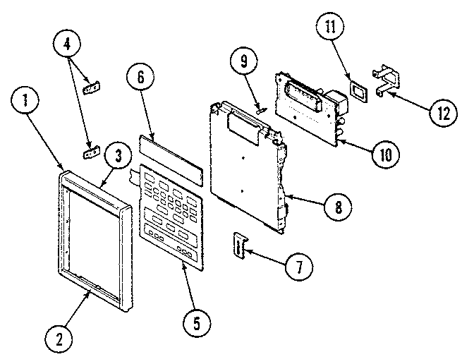 Control Panel Diagram and Parts List for M436W  Jenn-Air Microwave