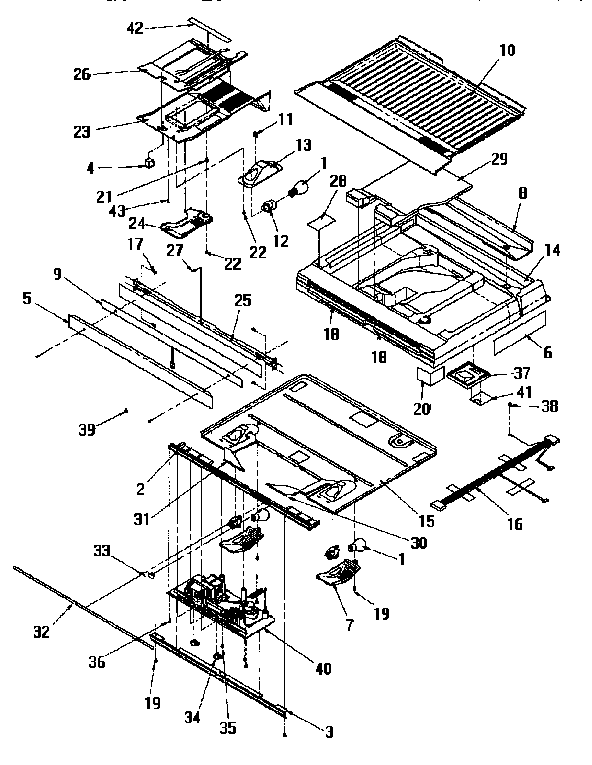 Divider Block Diagram and Parts List for TR22S4L-P1196202WL  Amana Refrigerator