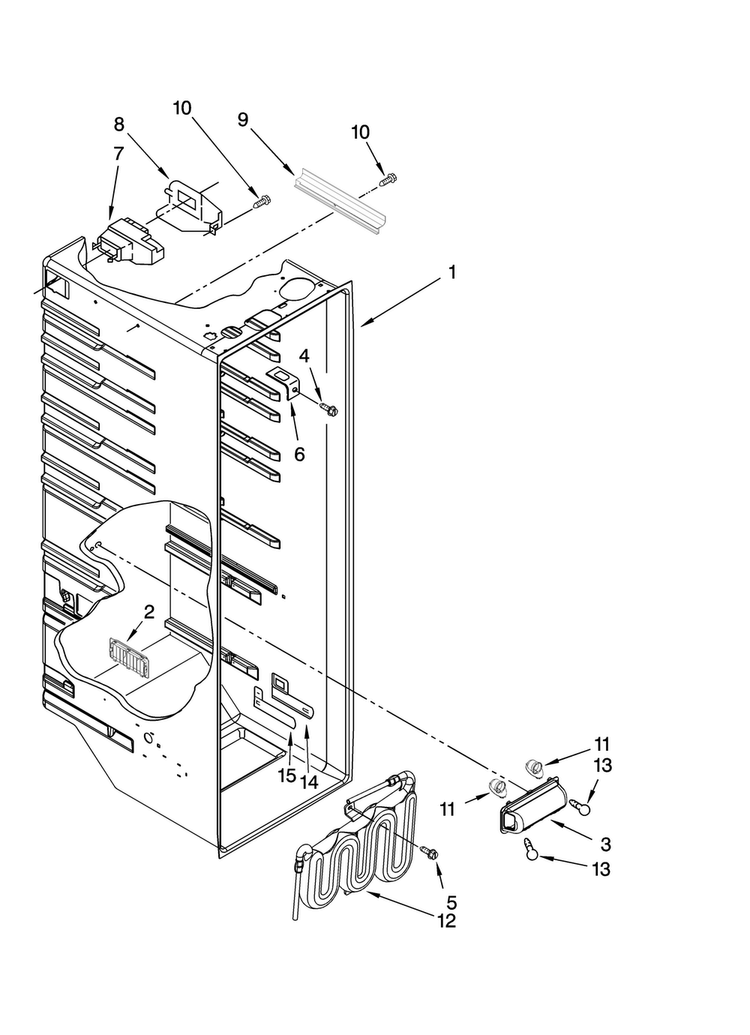 Refrigerator Liner Parts Diagram and Parts List for MSD2274VEA00  Maytag Refrigerator
