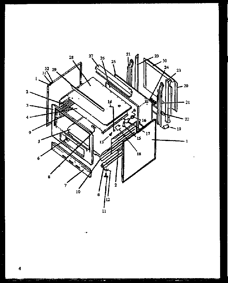 Main Body Diagram and Parts List for EHT330-P1142446NW  Caloric Range