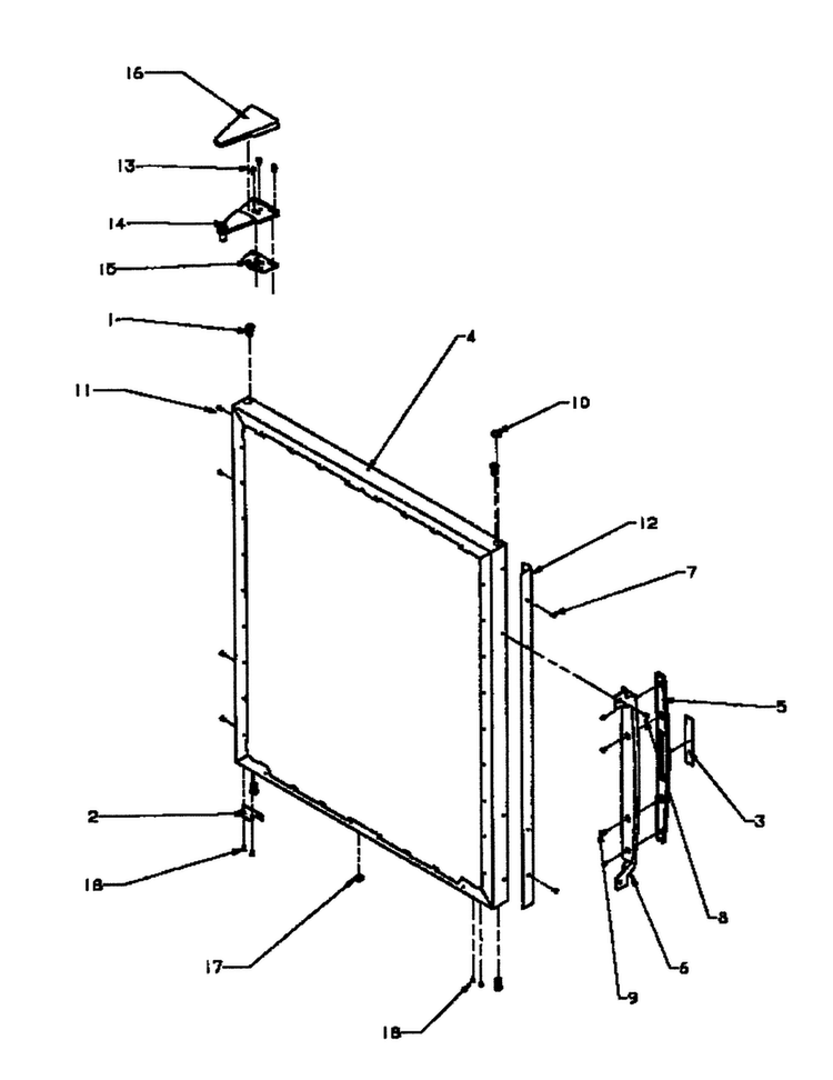 Refrigerator Outer Door Diagram and Parts List for BX22R3L-P1183601WL  Amana Refrigerator