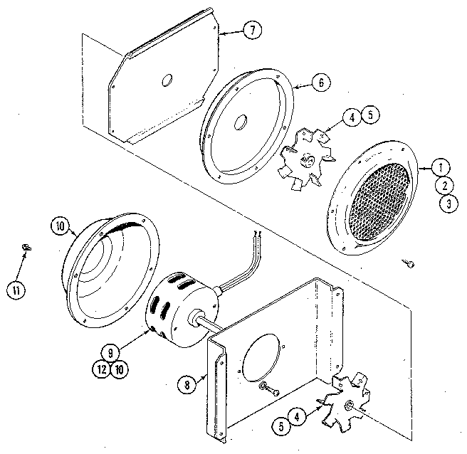 Fans Diagram and Parts List for W156  Jenn-Air Wall Oven