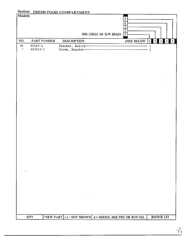 Fresh Food Compartment Page 3 Diagram and Parts List for 19812-0A  Admiral Refrigerator