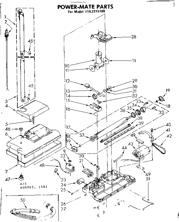 Powermate Parts Diagram and Parts List for 1162216180  Kenmore Filters & Accessories
