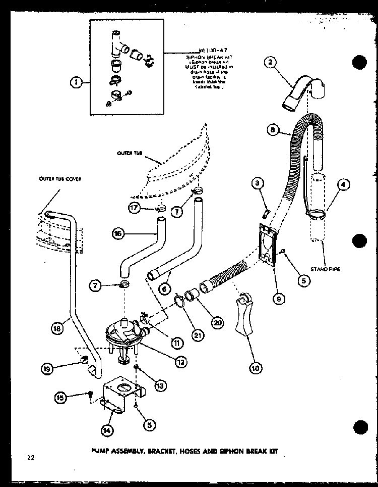 Section 3 Diagram and Parts List for LW2602 P7804710W Amana Washer