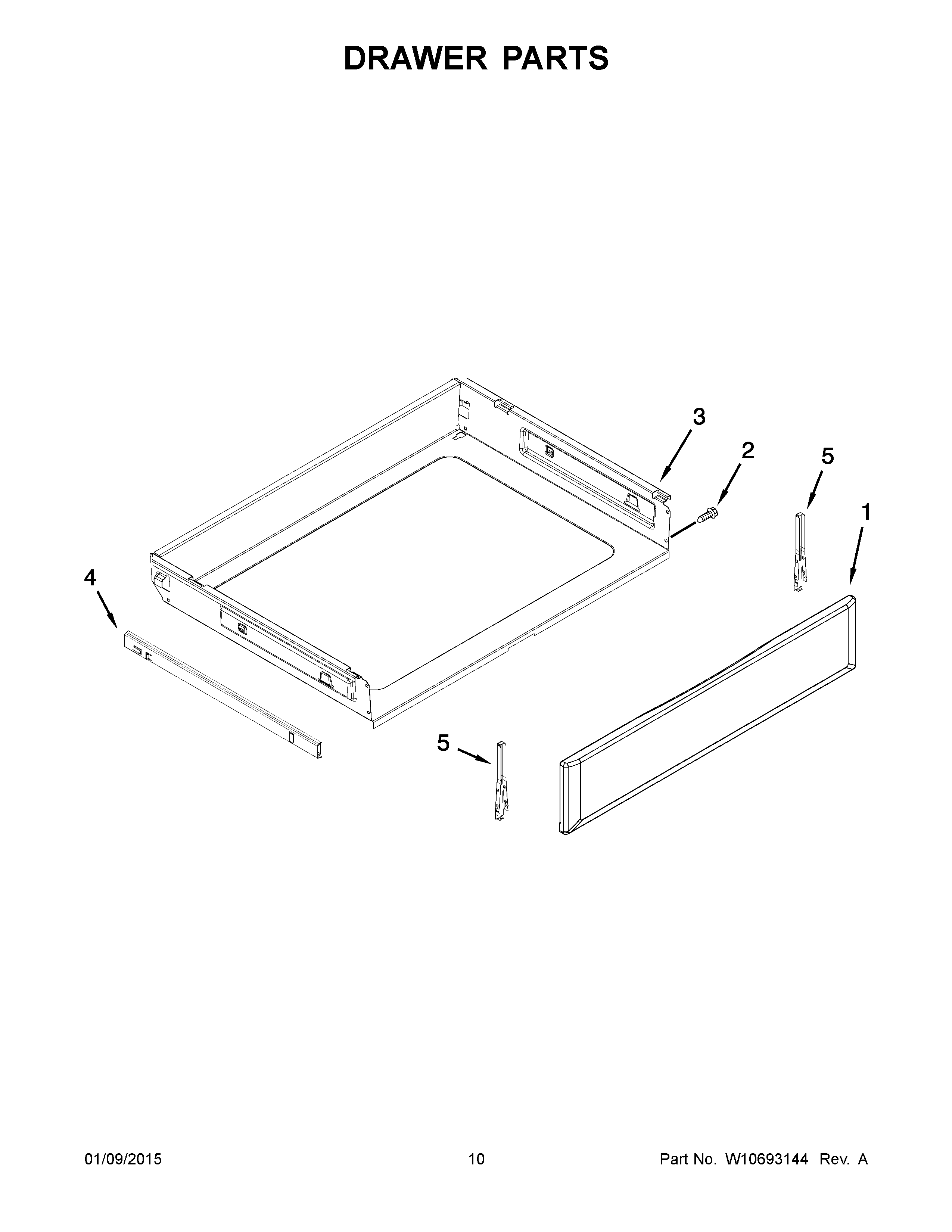06 - DRAWER PARTS Diagram and Parts List for YMER8600DS0  Maytag Range