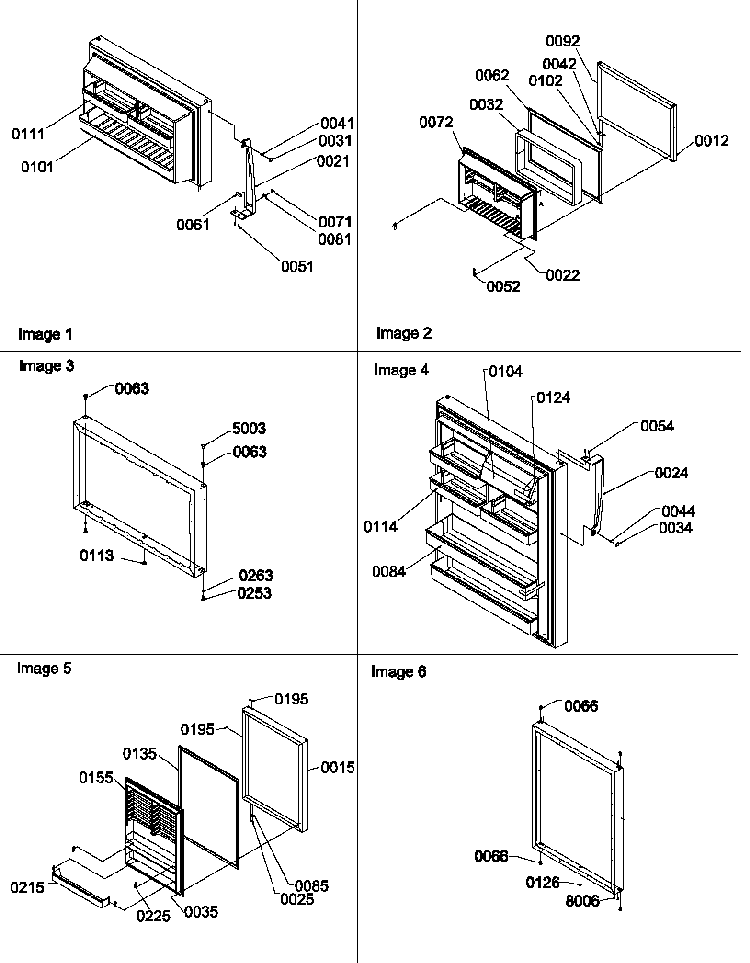 Door Assemblies And Handles Diagram and Parts List for TZI22V2L-P1319101WL  Amana Refrigerator