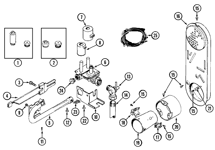 GAS VALVE Diagram and Parts List for LSG2704W  Jenn-Air Washer Dryer Combo