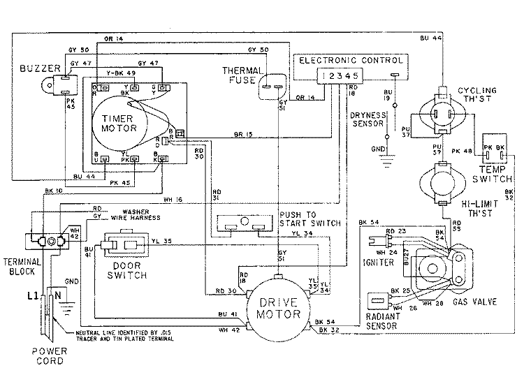 WIRING INFORMATION Diagram and Parts List for LSG7806ABM  Maytag Washer Dryer Combo