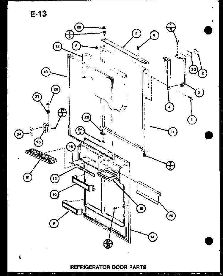 Refrigerator Door Parts Diagram and Parts List for TC18GG-P75535-11W  Amana Refrigerator