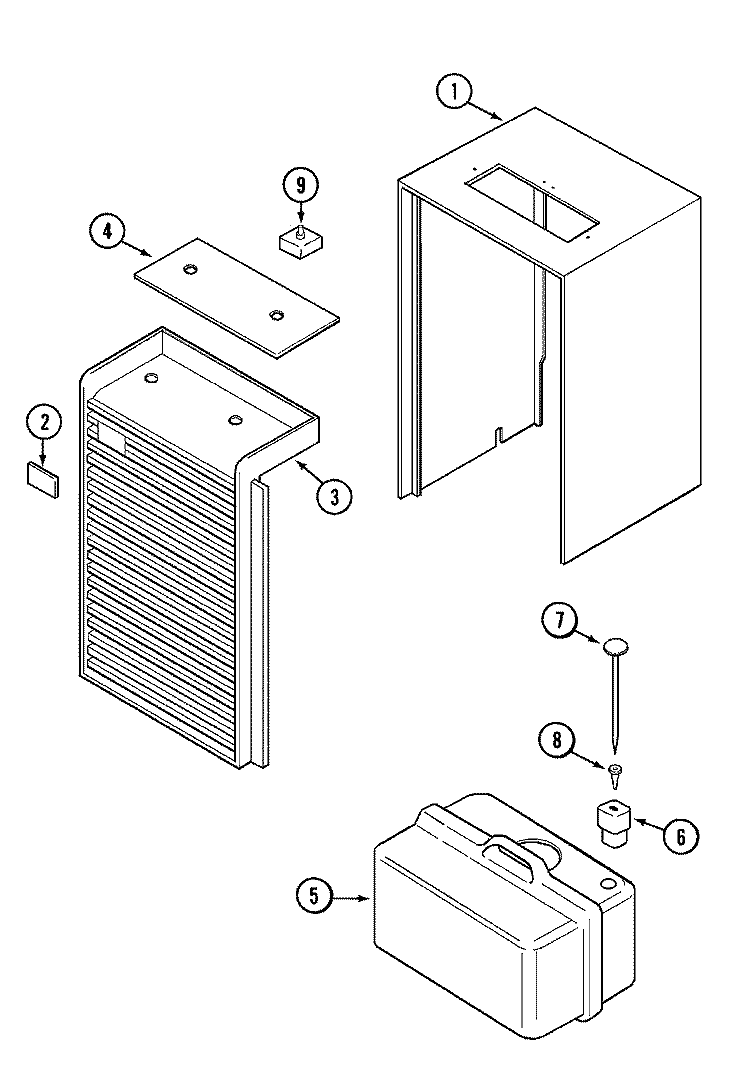 CABINET Diagram and Parts List for DH15L  Crosley Dehumidifier