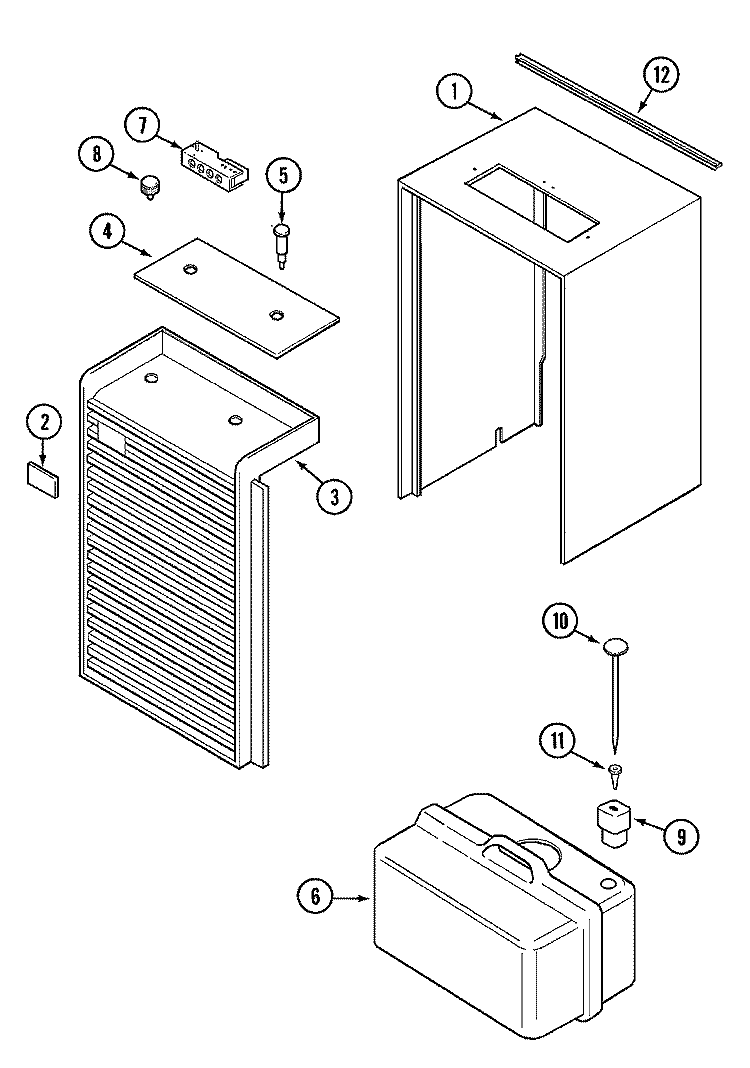 CABINET Diagram and Parts List for DH40K  Maytag Dehumidifier