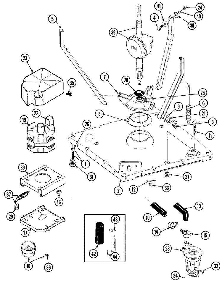 BASE Diagram and Parts List for LAT7304GGE  International Washer