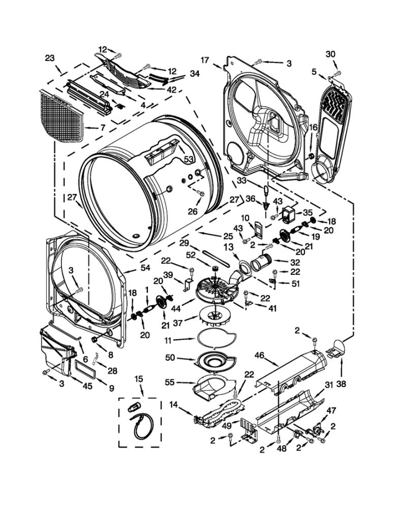 Bulkhead Parts Diagram and Parts List for MEDB750YW2  Maytag Dryer