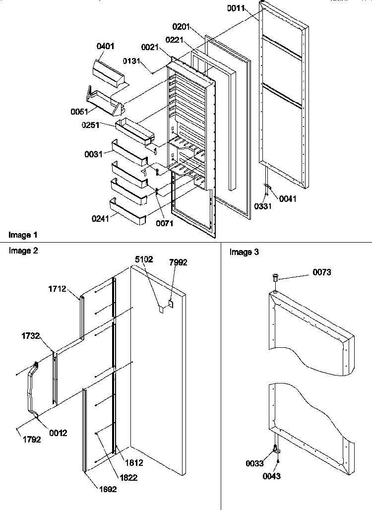 Refrigerator Door Diagram and Parts List for SX322S2W-P1307302WW  Amana Refrigerator