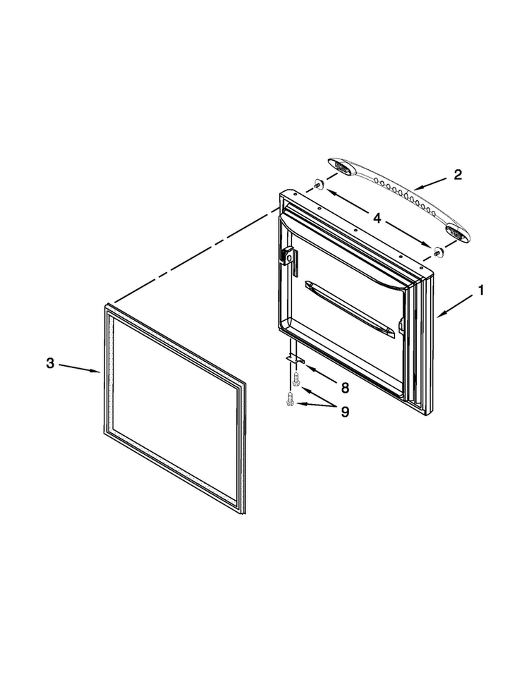 Freezer Door Diagram and Parts List for 5GBR22PRAA00  Maytag Refrigerator