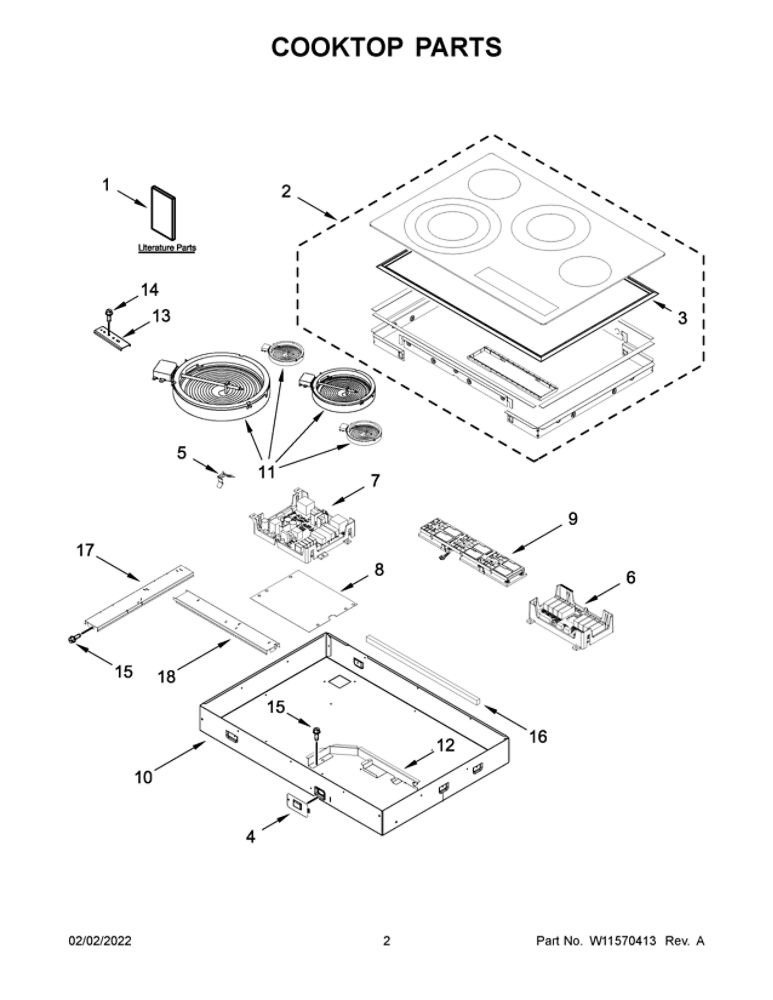 Cooktop Parts Diagram and Parts List for JEC4430KS01  Maytag Cooktop