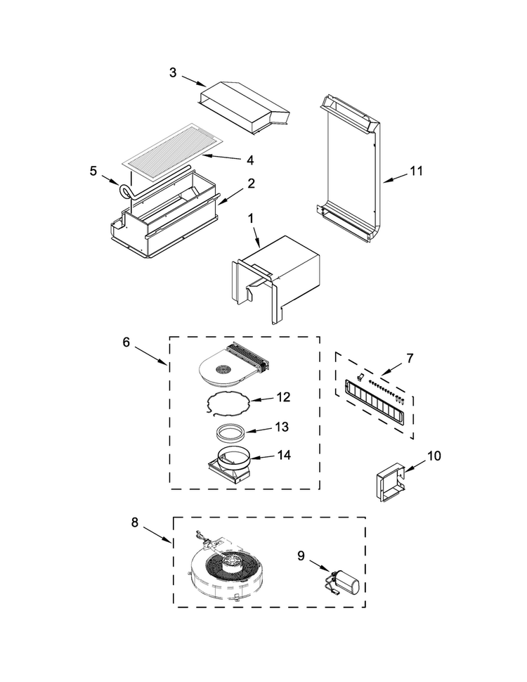 Blower Parts Diagram and Parts List for JES1750CEB0  Jenn-Air Range