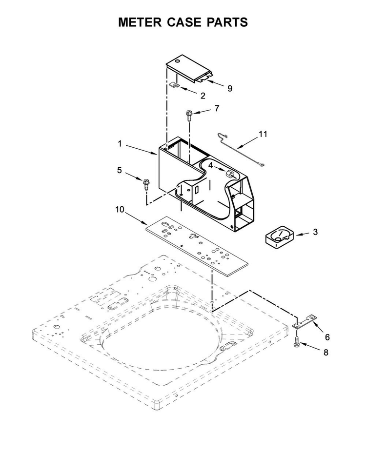 Meter Case Parts Diagram and Parts List for MAT20CSAWW0  Maytag Washer
