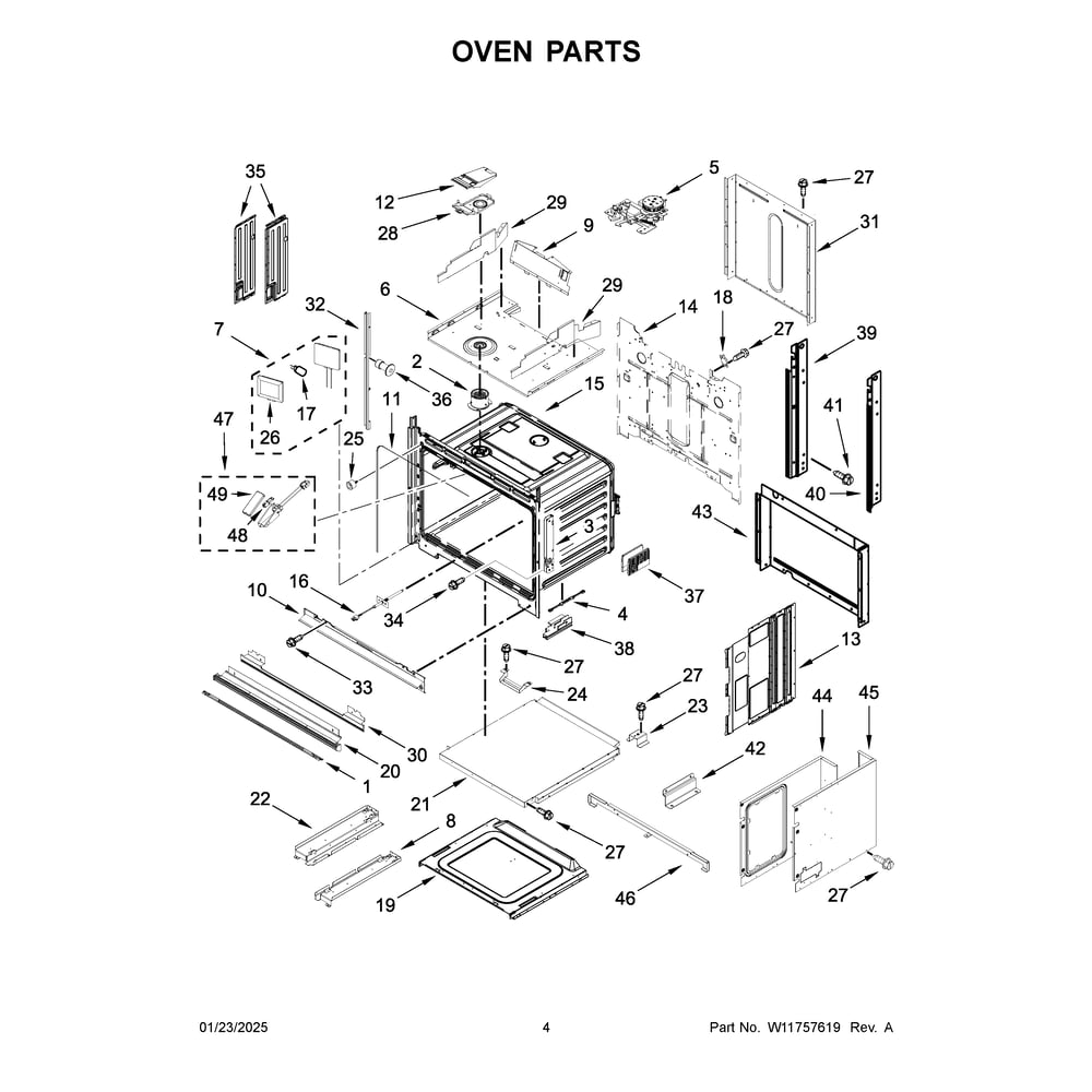Oven Parts Diagram and Parts List for JOECC730RL00  Jenn-Air Microwave Oven Combo