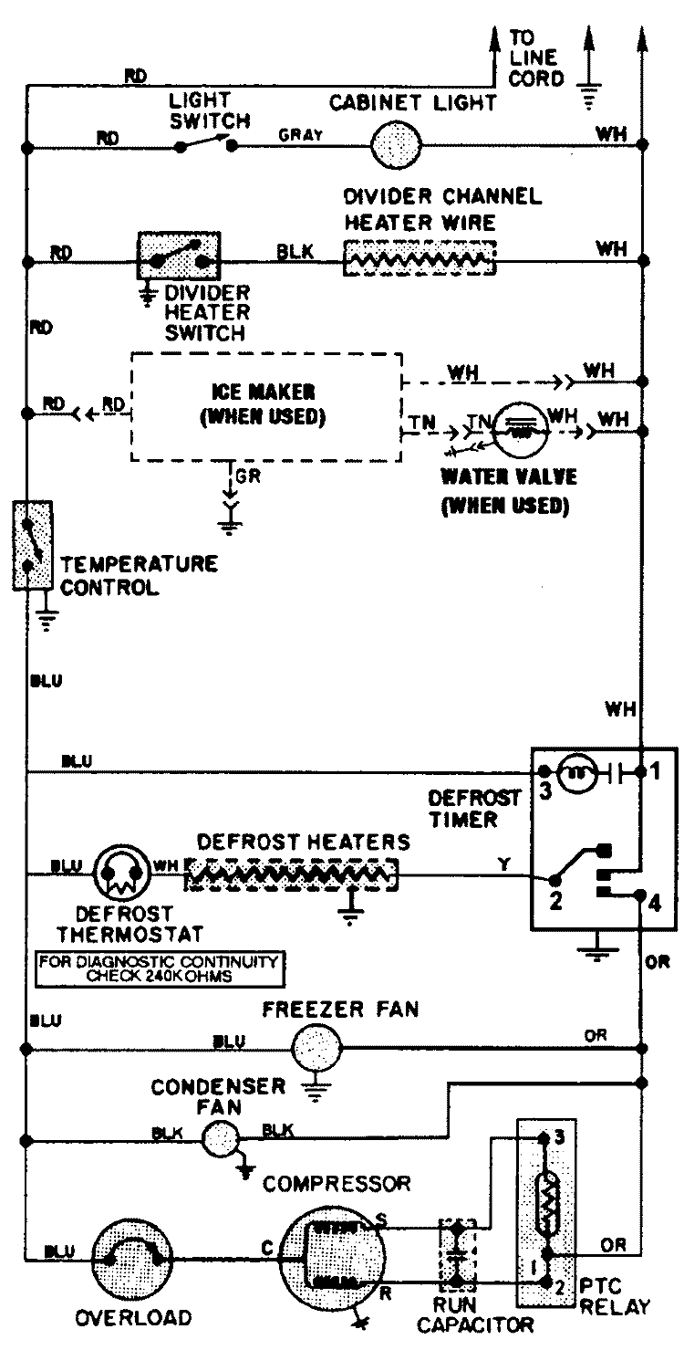 WIRING INFORMATION Diagram and Parts List for AT19N8E  Admiral Refrigerator