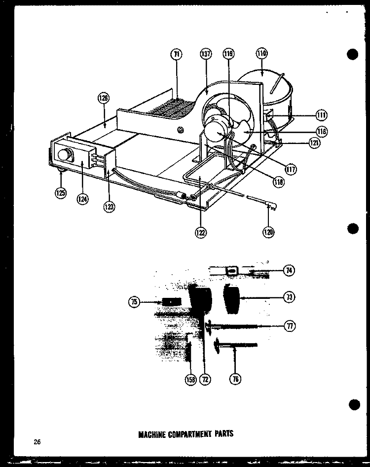 MACHINE COMPARTMENT PARTS Diagram and Parts List for BD16E  Amana Refrigerator