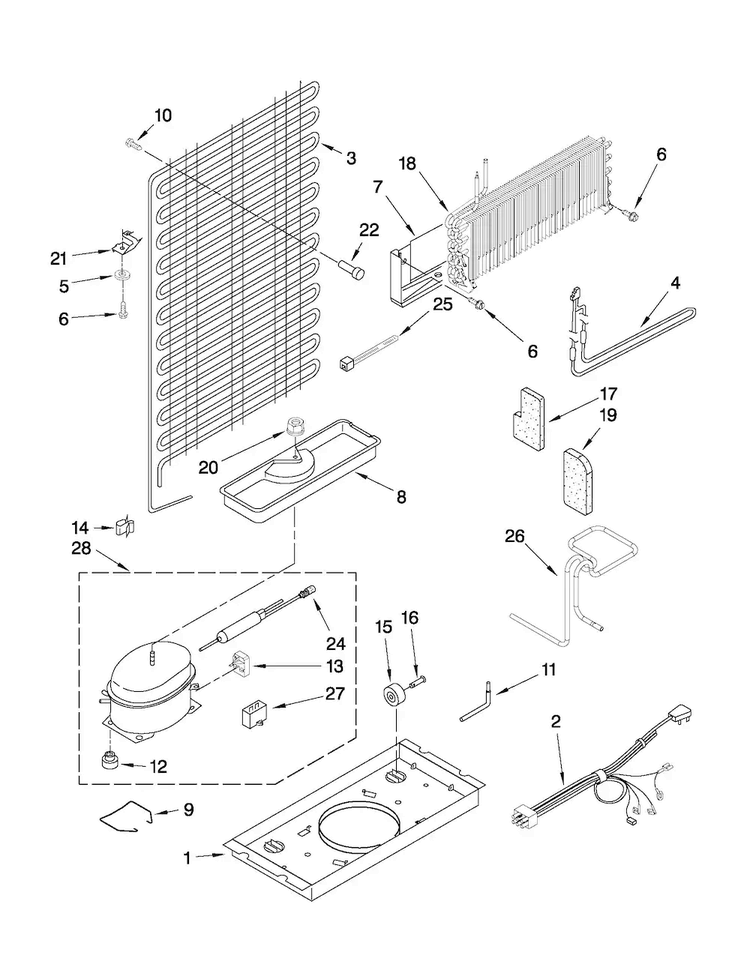Unit Parts Diagram and Parts List for A6TXNWFXB00  Amana Refrigerator