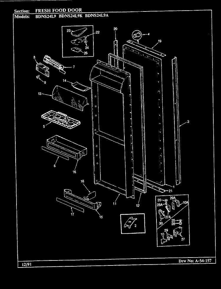 FREEZER COMPARTMENT Diagram and Parts List for BDNS24L9A BU86A Admiral Refrigerator