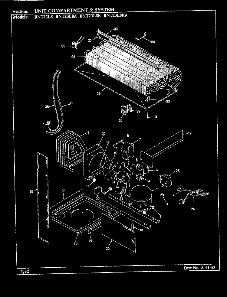 ICE MAKER & BIN Diagram and Parts List for BDNS24L9A BU86A Admiral Refrigerator