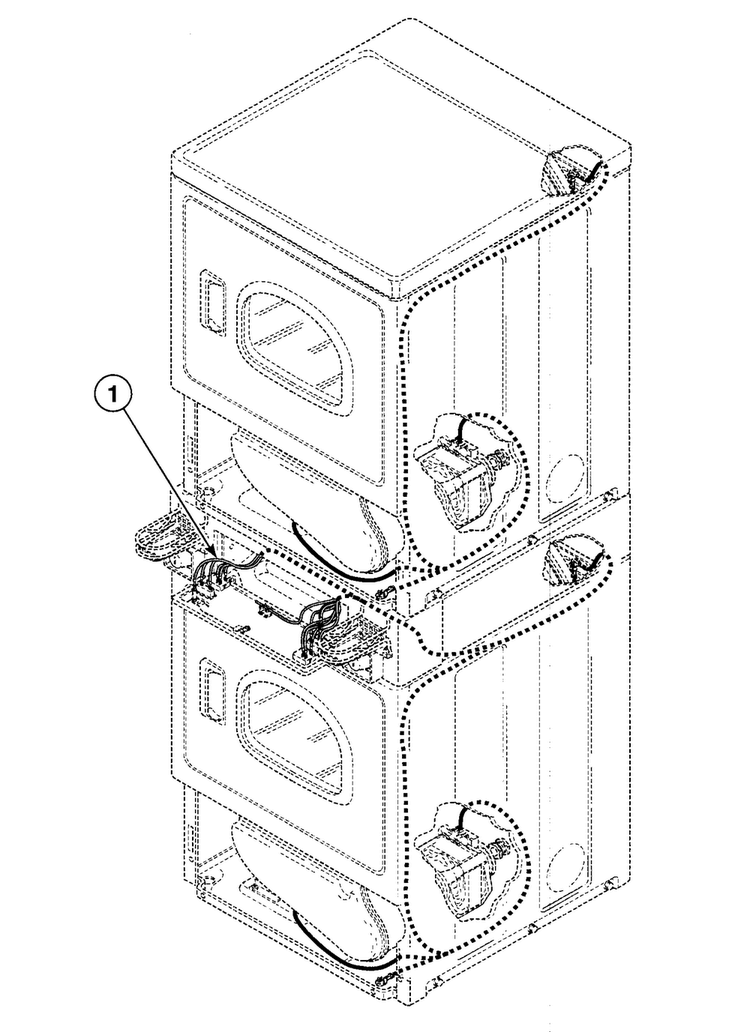 Harnesses 1 Diagram and Parts List for SSG809LF  Speed Queen Dryer