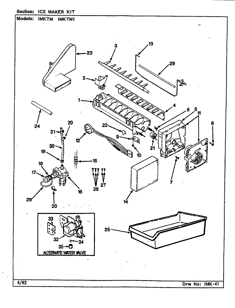 ICE MAKER KIT Diagram and Parts List for IMKTM1 BY18A Maytag Ice Maker
