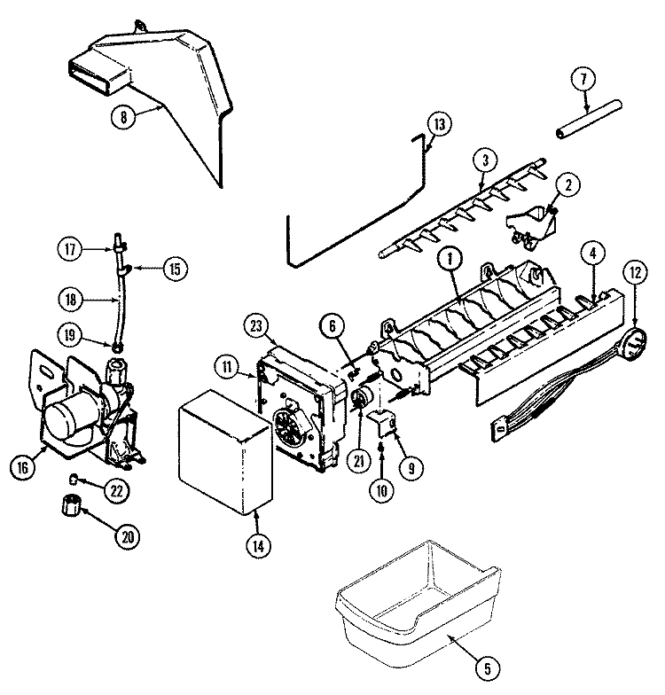 OPTIONAL ICE MAKER KIT (ICE) Diagram and Parts List for CT21Y7W  Crosley Refrigerator
