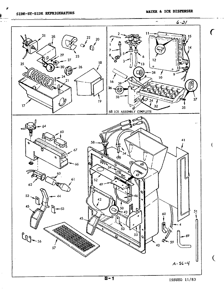 ICE & WATER DISPENSER Diagram and Parts List for RC24CA-3AI 3N48B Magic Chef Refrigerator