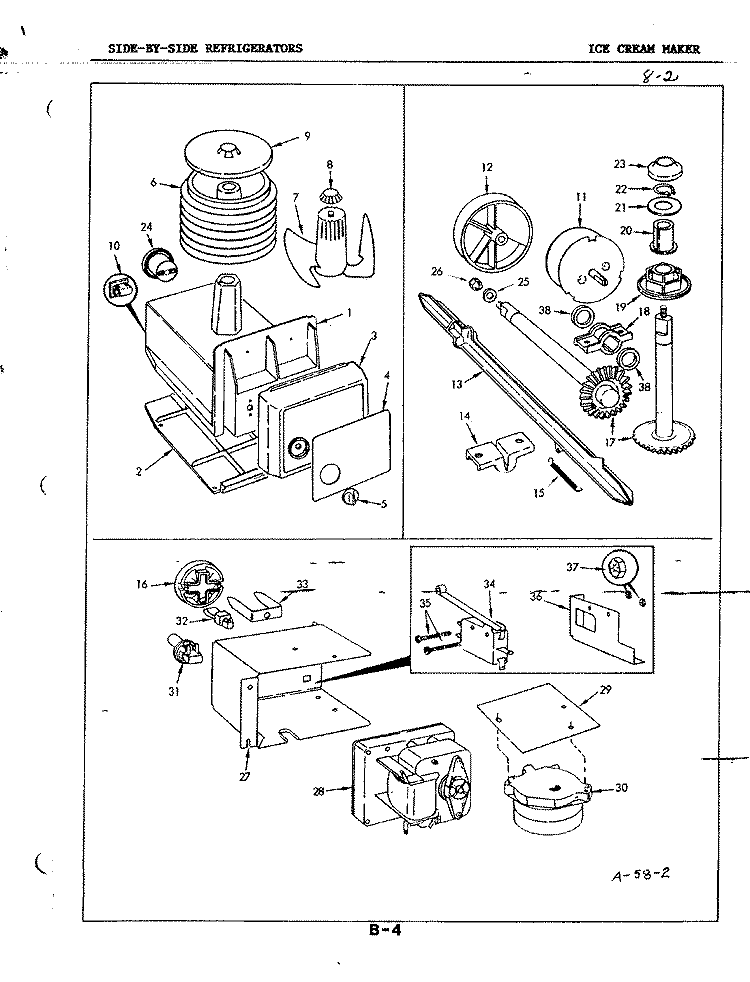 ICE CREAM MAKER Diagram and Parts List for RC24CA-3AI 3N48B Magic Chef Refrigerator