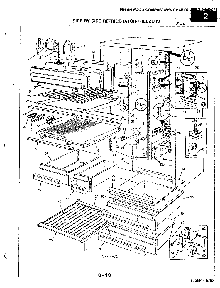 FRESH FOOD COMPARTMENT Diagram and Parts List for RC24CN-3AI 3N80A Magic Chef Refrigerator