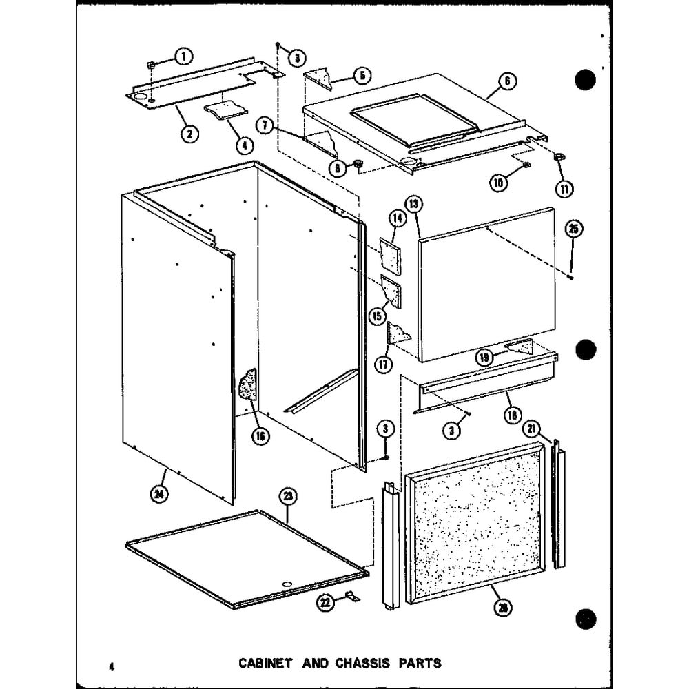 Cabinet And Chassis Parts Diagram and Parts List for VBCH35 P55895-2C Amana Air Conditioner