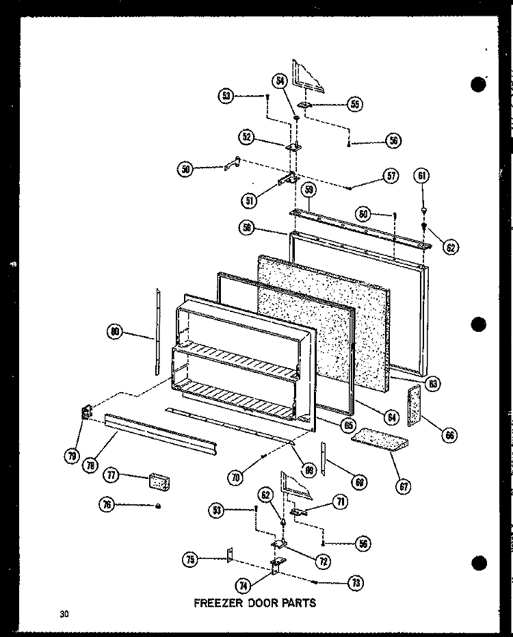 FZ DOOR PARTS Diagram and Parts List for BC20K P602351W Amana Refrigerator