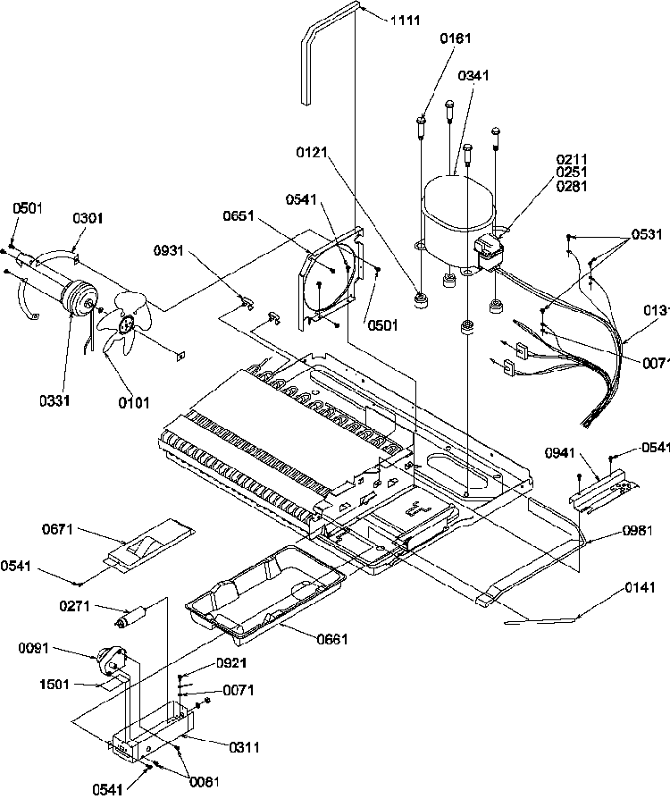 Machine Compartment Diagram and Parts List for SBDT520SW-P1185103WW  Amana Refrigerator