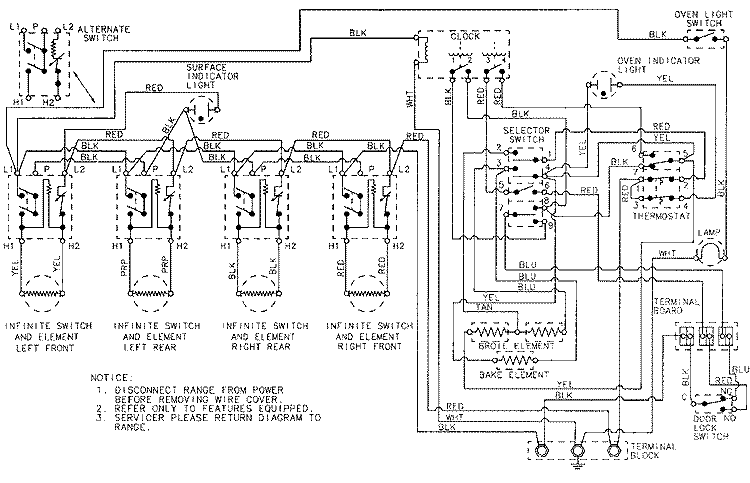 WIRING INFORMATION Diagram and Parts List for 3842VRV  Magic Chef Range