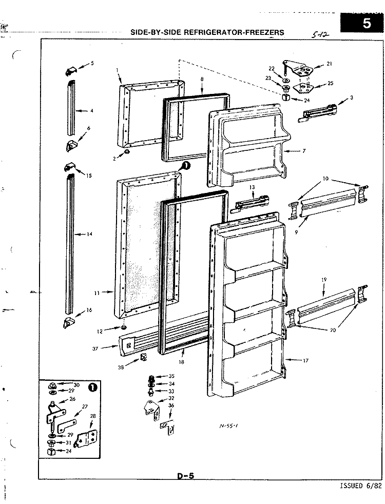 FREEZER DOOR Diagram and Parts List for RNC20AA-3A 2L46A Magic Chef Refrigerator