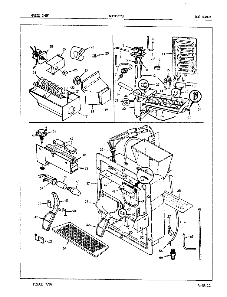ICE MAKER Diagram and Parts List for NDNT229GA 5E69A Maytag Refrigerator