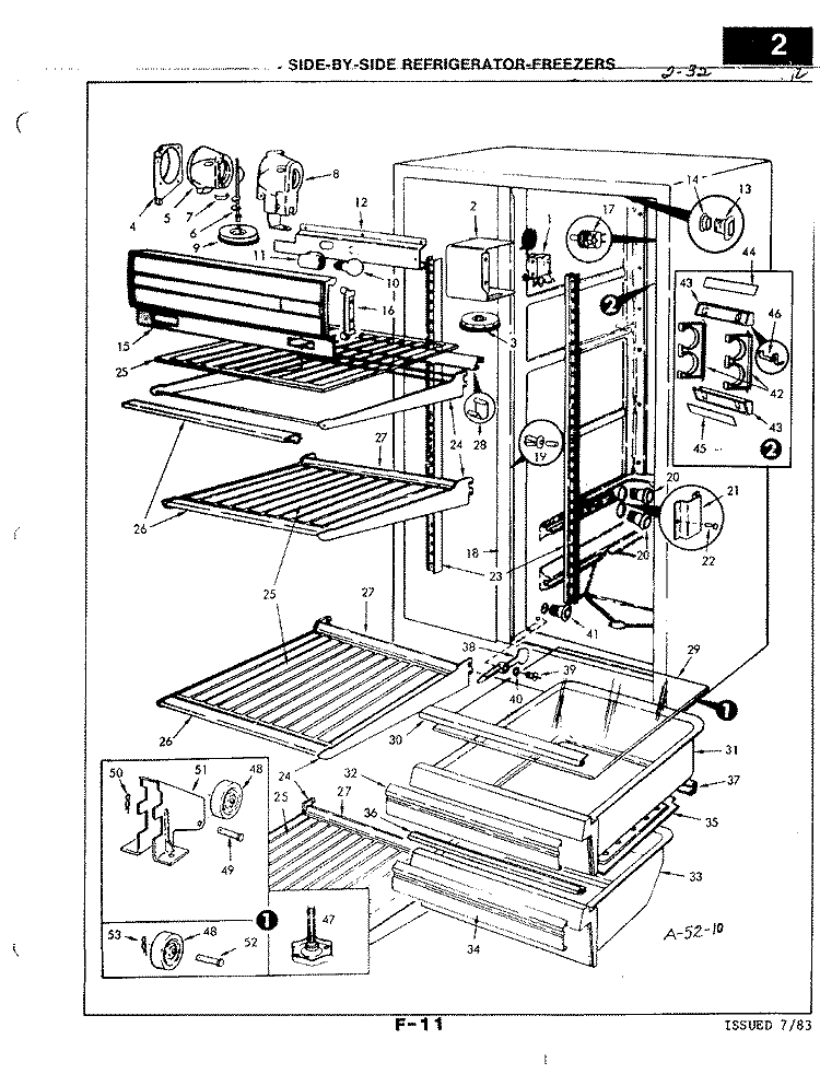 FRESH FOOD COMPARTMENT Diagram and Parts List for RNC22AN-3A 3M52B Magic Chef Refrigerator
