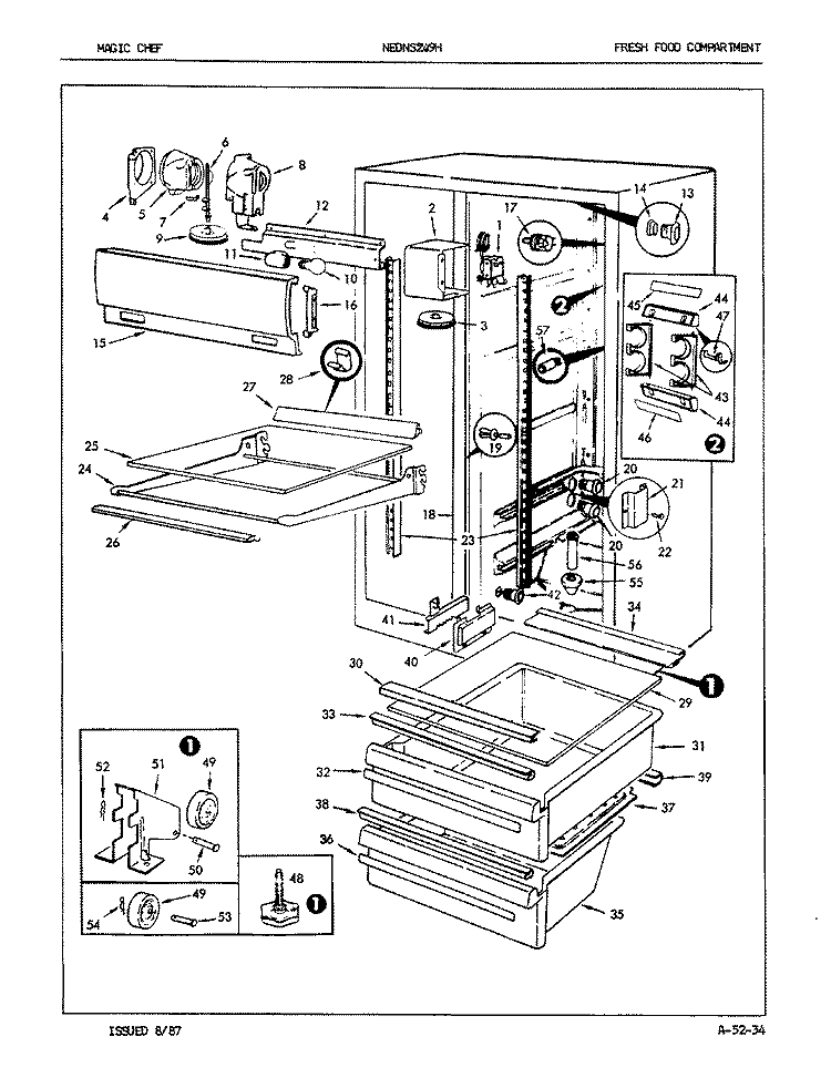 FRESH FOOD COMPARTMENT Diagram and Parts List for NEDNS249HH 7L38A Maytag Refrigerator